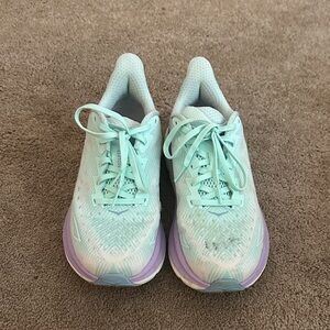 Hoka Mint and Lavender Running Shoes